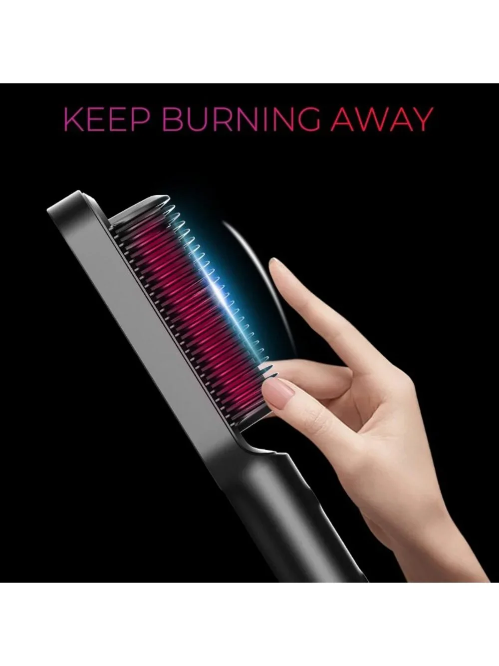 Hot Comb Hair Straightener Brush for Women | 5 Heat Settings, Fast Heating, Dual